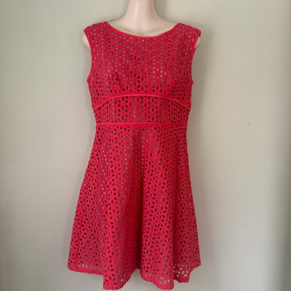 EUC! Sleeveless LOFT Eyelet A-Line Midi Dress Size 2P
